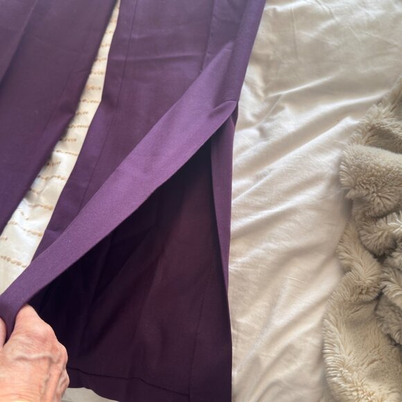Theory High Slit Purple Flannel Pants Size 6 - Picture 2 of 12